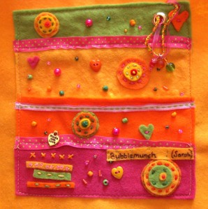 Colourful mixed media patch