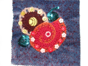 Another from TEE Venture - crochet sequins and buttons, lovely!